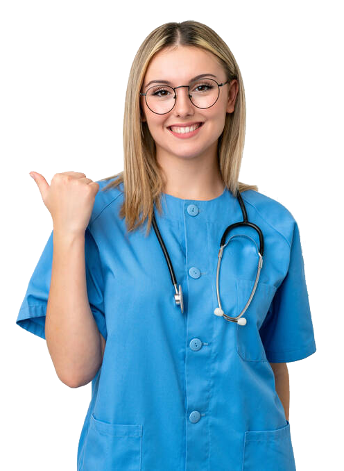 Nurse pointing