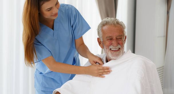 nurse uses a blanket